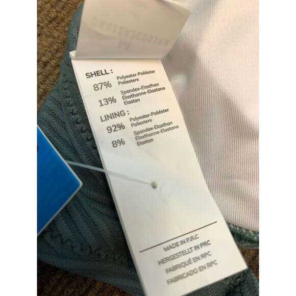 Cupshe Bikini Top Womens M Halter Cross Tie Textured Gray Beach Swim Pool - Picture 6 of 9